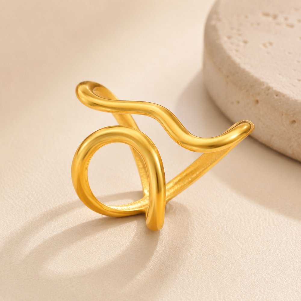Stainless Steel Irregular Open Ring