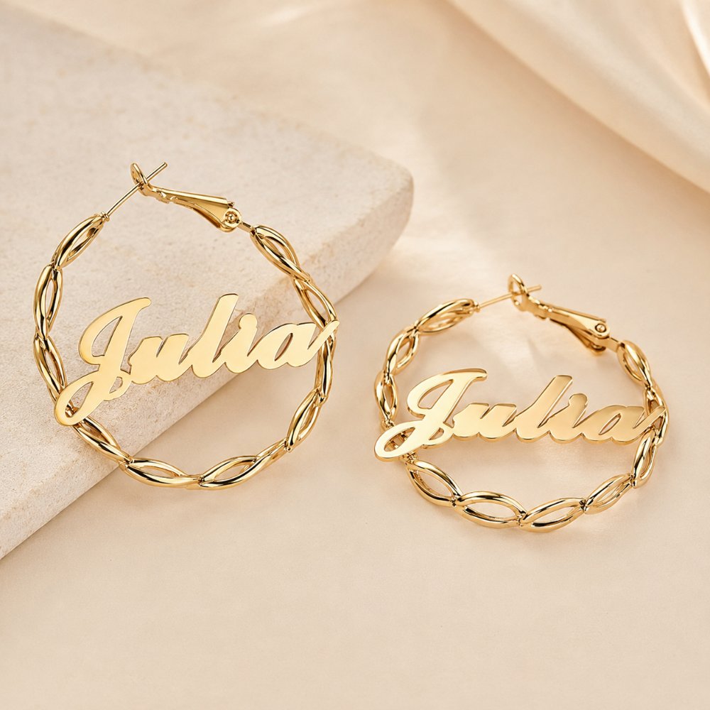 Custom Stainless Steel Name Earrings