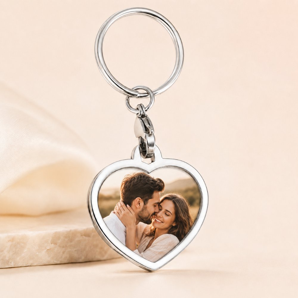 Custom Stainless Steel Photo Keychain