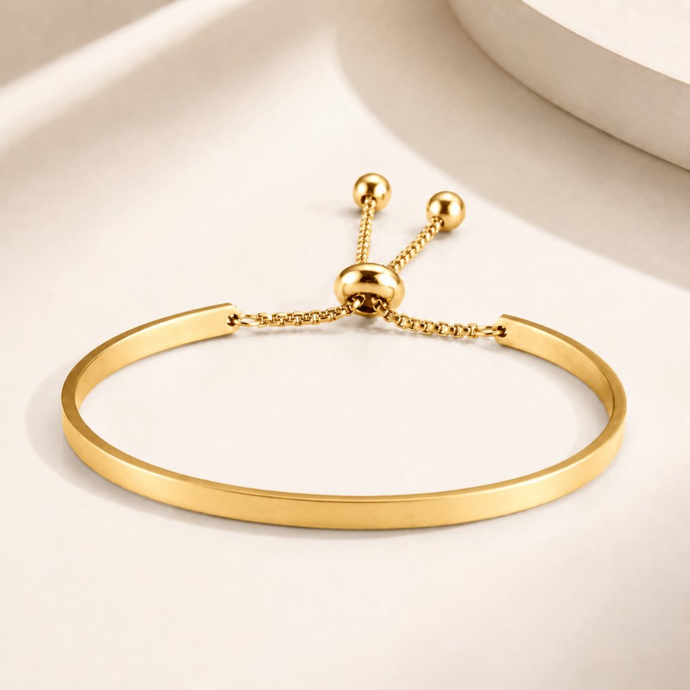 Adjustable Engravable Stainless Steel Bangle