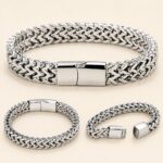 Stainless Steel Chain Bracelet Titanium Steel Double Woven Magnetic Clasp Bracelet