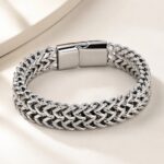 Stainless Steel Chain Bracelet Titanium Steel Double Woven Magnetic Clasp Bracelet