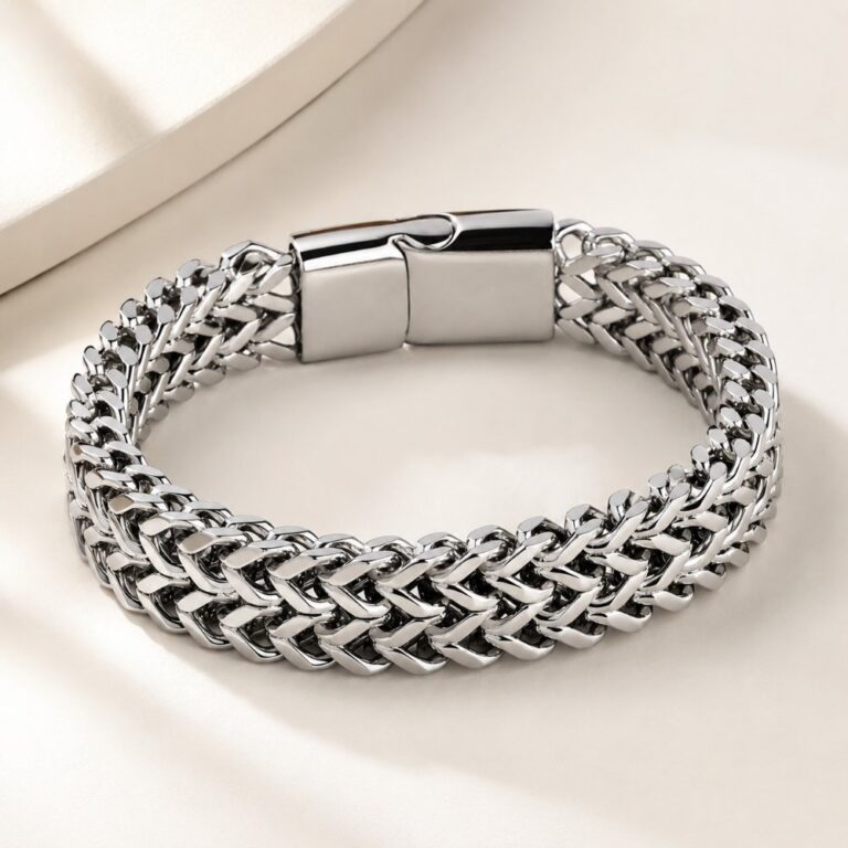 Titanium Steel Double Woven Magnetic Clasp Bracelet