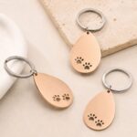 Stainless Steel Keychain Stainless Steel Paw Print Keychain