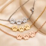 Stainless Steel Necklace Pendant Personalized Stainless Steel Paw Print Necklace