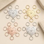 Stainless Steel Keychain Engraved Heart Puzzle Keychain