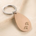 Stainless Steel Keychain Stainless Steel Paw Print Keychain