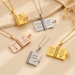 Stainless Steel Necklace Pendant Personalized Titanium Steel Book Necklace