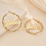Stainless Steel Earrings Custom Stainless Steel Name Earrings