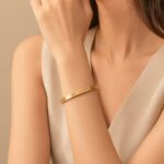 Stainless Steel Bangle Bracelet Stainless Steel Stone Accent Hinged Bangle