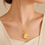 Stainless Steel Necklace Pendant Personalized Titanium Steel Book Necklace