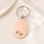 Stainless Steel Keychain Stainless Steel Paw Print Keychain