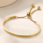 Stainless Steel Bangle Bracelet Adjustable Engravable Stainless Steel Bangle