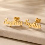 Stainless Steel Earrings Custom Stainless Steel Name Stud Earrings