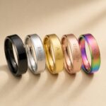 Stainless Steel Ring Engravable Stainless Steel Flat Band Ring