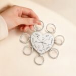 Stainless Steel Keychain Engraved Heart Puzzle Keychain