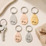 Stainless Steel Keychain Stainless Steel Paw Print Keychain