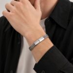 Stainless Steel Chain Bracelet Titanium Steel Double Woven Magnetic Clasp Bracelet