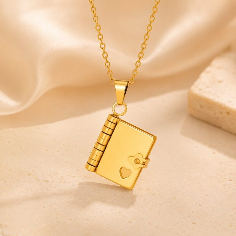Stainless Steel Necklace Pendant Personalized Titanium Steel Book Necklace