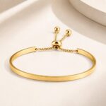 Stainless Steel Bangle Bracelet Adjustable Engravable Stainless Steel Bangle