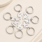 Stainless Steel Keychain Engraved Heart Puzzle Keychain