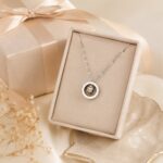Stainless Steel Necklace Pendant Stainless Steel Roman Numeral Double Ring Necklace
