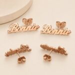 Stainless Steel Earrings Custom Stainless Steel Name Stud Earrings