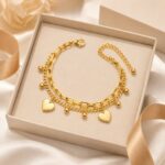 Stainless Steel Chain Bracelet Titanium Steel Double-Layer Heart Charm Bracelet
